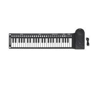 Tastiera con Altoparlante Rotante a 49 Tasti, Tastiera Elettronica Pieghevole Portatile Multifunzionale a 49 Tasti per Allenamento, Principianti, Pratica (BLACK