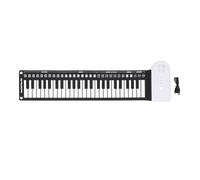 Tastiera con Altoparlante Rotante a 49 Tasti, Tastiera Elettronica Pieghevole Portatile Multifunzionale a 49 Tasti per Allenamento, Principianti, Pratica (WHITE