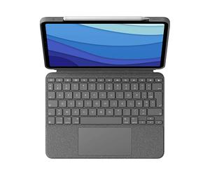 TASTIERA CON COVER E TRACKPAD PER TABLET LOGITECH Combo Touch Retroilluminata Compatibile con iPadOS - AZERTY