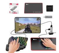Tastiera con poggiapolsi, tastiera da gioco e mouse - Set tastiera e mouse con convertitore USB cablato con 35 tasti | Adattatore per giochi portatile a mezza mano, set di convertitori con retroillumi
