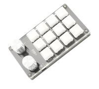 Tastiera con una sola mano, 12 tasti, manopola impostabile, mini tastiera, funzione di memoria, computer e accessori, per ufficio, musica, media, controllo industriale, (In bianco e nero)