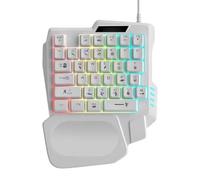 Tastiera con una sola mano: controllo di gioco compatto per un input più veloce con una sola mano, tastiera retroilluminata RGB Design ergonomico angolato, layout chiave di connessione Plug