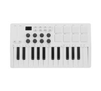 Tastiera Controller MIDI Sensibile Alla Forza di 25 Tasti, Tastiera USB Portatile e Wireless con 8 Pad, 8 Manopole, per Produzione in Studio, Compatibile con Windows, OS X, IOS