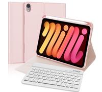 Tastiera Coperchio Bluetooth per iPad Mini 7 Generazione 8.3" 2024 - Con Slot a Penna, Italiano QWERTY Tastiera Ergonomica Portatile Magnetica Staccabile per iPad Mini 6a/7a Gen 8.3" (Rosa Chiaro)