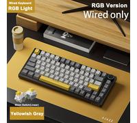 Tastiera da gaming Ajazz AK820 75% cablata con manopola del volume - LED orientato a sud - Copritasti in PBT - Tastiera RGB Hot Swap