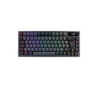 ASUS ROG Azoth 75 Tastiera da gioco wireless fai da te, display OLED, montaggio a gas, vaporizzazione a tre strati, interruttori prelubed ROG NX Red e stabilizzatori per tastiera, tasti PBT, RGB, nero
