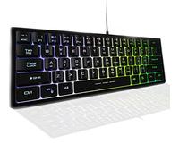 Tastiera da gioco, 61 tasti retroilluminata 60% RGB LED Rainbow Backlit USB Wired Gaming Gears, tastiera meccanica Feeling per PC Mac PS5 PS4 Xbox Gamer, Typist, Viaggi