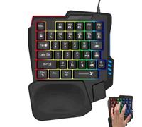 Tastiera da gioco a compito di tastiera con una sola tastiera, design ergonomico | Pulsanti programmabili, interruttore meccanico, retro a. RGB, accessori di gioco portatili, tastiera a una mano per g