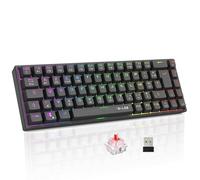 The G-Lab - Keyz Titanium WL - Tastiera Gaming Wireless 65% AZERTY - Tastiera Mecanica Switch Rosso, RGB 100% Personalizzabile, Macro programmabili - Tastiera Gamer Wireless PC, PS4, PS5, Xbox - Nero