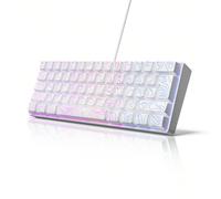 Tastiera da gioco al 60%, questa mini tastiera da gioco ha 61 tasti e presenta un vero e proprio retroilluminazione RGB. Adatta per giocatori PC, dattilografi, viaggiatori e utenti aziendali. È portat