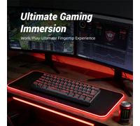 Tastiera da gioco al 60%, questa mini tastiera da gioco ha 61 tasti e presenta un vero e proprio retroilluminazione RGB. Adatta per giocatori PC, dattilografi, viaggiatori e utenti aziendali. È facile