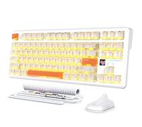 Tastiera da gioco ATTACK SHARK X87ULTRA BT/2.4G/cablata, 8 kHz, hot-swappable, 10000 mAh, switch Meg Shark, 16,8 milioni di colori RGB, ricevitore wireless + cavo a spirale RGB, bianca