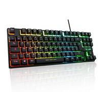 The G-Lab Keyz Caesium TKL Tastiera Gamer TKL 87 Tasti cablati USB AZERTY Francese, Retroilluminazione a LED Multicolore - Tastiera da gioco compatta senza tastierino numerico per PC/PS4/PS5- New