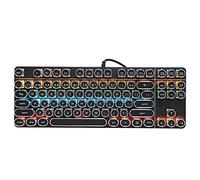 Tastiera da Gioco Cablata, Tastiera Meccanica per Computer con Retroilluminazione RGB, Copritasto retrò, Plug and Play