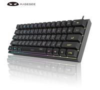 Tastiera da gioco MageGee Mini al 60%, tastiera ultracompatta retroilluminata RGB a 61 tasti, ufficio con sensazione meccanica ergonomica impermeabile TS91