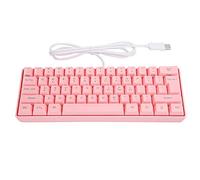 Tastiera da Gioco Meccanica,61 Tasti Tastiera Retroilluminata RGB Multicolore Gaming USB Cablato Meccanico Illuminato Gamer per PC/Mac Gamer Rosa
