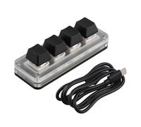 Tastiera da gioco meccanica Black USB 4 tasti RGB Macro, manopola, sostituibile a caldo per Photoshop e disegno