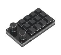 Tastiera da Gioco Meccanica con 12 Tasti Rossi con Interruttori Rossi e Manopole per OS X, Macro Personalizzabili per Supporti Musicali da Gioco per Ufficio, Metallo Acrilico ABS 2,8 X 5,1