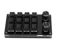 Tastiera da Gioco Meccanica Mini Tastiera a 12 Tasti con una Sola Mano, Tastiera Macro Programmabile Scorciatoia Multifunzione con Pulsante Regolabile per Windows Vista Macos (Nero)