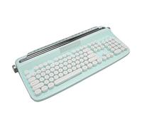 Tastiera da gioco meccanica stile macchina da scrivere, tastiera wireless 104 tasti BT5.0 retrò for tablet con ampio slot, for smartphone portatile giallo/2814(Mint Green)