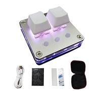 Tastiera da gioco meccanica - Tastiera macro - Tastiera da gioco OSU - Tastiera da gioco personalizzata a 2 tasti - Tastiera retroilluminata a LED RGB - Mini tastiera (micro USB argento)