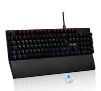 Tastiera da gioco - The G-Lab - KEYZ CARBON E - Meccanica (interruttore blu) - Arcobaleno - Profilo basso - Poggiapolsi - Cablata - Nera