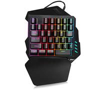 Tastiera da gioco Membrana a una mano, 5 tasti multimediali Tastiera a una mano Tastiera a 35 tasti Mini tastiera da gioco con tasti FN Ideale per utenti con mano sinistra