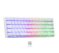 THE G-LAB - Keyz Hydrogen WL- Tastiera Gamer senza fili, 60% semi-meccanica, Azerty, RGB multicolore - Tastiera da gioco senza fili silenziosa, formato compatto TKL - PC/PS4/PS5- New (bianco)