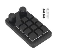 Tastiera da gioco mini Lmrysalque 12 tasti 2 manopole interruttore blu nero tastiera macro di programmazione con luce RGB per l'industria