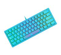 Tastiera da Gioco Portatile Cablata al 60%, Retroilluminata 7 RGB, Layout QWERTY Tastiera a Membrana con Sensazione Meccanica con 19 Tasti Anti-ghosting Mini Compact 62 Tasti, per PC Mac/Blu