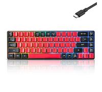 Tastiera da gioco portatile con cavo, 60% meccanica, retroilluminata a LED RGB, compatta, con 68 tasti, mini tastiera cablata da ufficio per Windows, laptop, PC, Mac, gamer, dattilografi, viaggi di