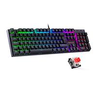 Tastiera da gioco, Redragon, tastiera meccanica con interruttori rossi, tastiera da gioco completamente programmabile, RGB, anti-ghosting 105 tasti per Windows PC Mac (layout tedesco)