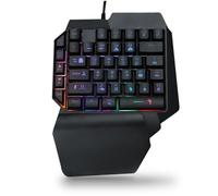 Tastiera da Gioco RGB con Una Sola Mano, Tastiera da Gioco Dal Design Ergonomico USB, Mezza Tastiera Retroilluminata RGB Plug and Play con Supporto per il Poggiapolsi, per PC/Laptop/Smartphone/Tablet