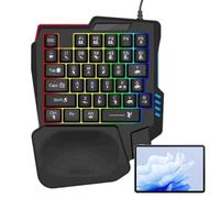 Tastiera da gioco RGB - Mini tastiera meccanica, controller di gioco programmabile portatile, dispositivo di ingresso con una sola mano, configurazione compatta per giochi mobili su PC desktop, design