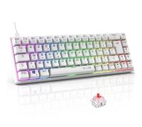 The G-Lab - Keyz Titanium - Tastiera Gamer Bianco 65% AZERTY, USB - Tastiera Mecanica Switch Rosso - RGB 100% Personalizzabile, Anti-Ghosting, Macro programmabile - per PC, PS4, PS5, Xbox - New