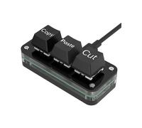 Tastiera di Programmazione Macro un 3 Tasti per Photoshop Gaming Tastiera di Programmazione Hotswap Copia Incolla Macropad Nero Tipo A