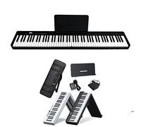 Tastiera digitale a 88 tasti, pianoforte elettrico portatile Bluetooth, pieghevole, con batteria da 1750 mAh, pedale di sostegno e borsa per pianoforte/controller USB/MIDI, per principianti, bambini e