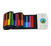 Tastiera Digitale Per Principianti Pianoforte A Mano Con 49 Tasti E Altoparlante Pianoforte Elettronico Portatile Pieghevole Per Principianti Per Esercitarsi(Rainbow)