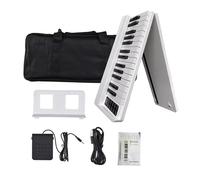 Tastiera Digitale Per Principianti Pianoforte Elettronico Pieghevole A 61 Tasti Pianoforte Elettronico Portatile Per Principianti(White)