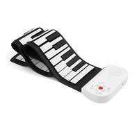 Tastiera Digitale Per Principianti Pianoforte Elettronico Pieghevole Per Principianti In Silicone Spesso Con 49 Tasti Arrotolato A Mano Arcobaleno(White)