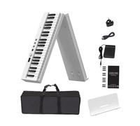 Tastiera Digitale Per Principianti Pianoforte Pieghevole 88 Tasti Pianoforte Elettronico Per Adulti Principianti Controller MIDI Tastiera Musicale Professionale Portatile(White,US)
