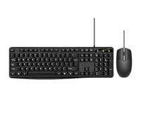 Tastiera e mouse combinati, tastiera ergonomica e mouse ottico cablato per Windows, Mac OS desktop/laptop/PC, nero