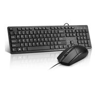 Tastiera e mouse combinati, tastiera ergonomica e mouse ottico cablato per Windows, Mac OS desktop/laptop/PC, nero