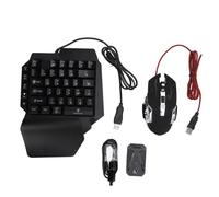 Tastiera e Mouse da Gioco con una Sola Mano, Mini Tastiera Cablata Retroilluminata RGB, Pacchetto Combinato di Giochi Mobili 3 in 1 per Casa, Dormitorio, Viaggi