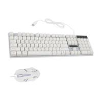 Tastiera e Mouse Gaming Retroilluminati USB 104 Tasti | Set Cablato Plug And Play, Tasti Non Conflitto, Plastico Leggero, senza Driver, Mouse Incluso Stile Casuale