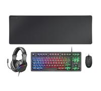 Tastiera e Mouse Mars Gaming MCPRGB3ES Nero Multicolore Qwerty in Spagnolo (4 Unit?)