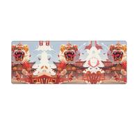 Tastiera e mouse oversize con motivo Lion Dance 30,5 x 80 cm, design Lock-Edge, antiscivolo e resistente all'usura,