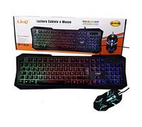 Tastiera E Mouse RETROILLUMINATI Gaming con Cavo USB LINQ LED-MK1568 LWD RGB ERGONOMICA