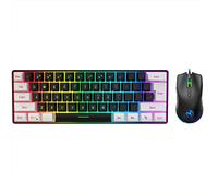 Tastiera E Mouse Tastiera Da Gioco PC Tastiera Retroilluminata 61Keycaps Tastiera Accessori Da Gioco Tastiera E Mouse Combo Gaming 61 Tasti Ergonomico Retroilluminato