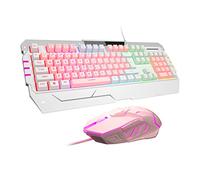 Tastiera e mouse USB RGB Combo, GT817 104 tasti Rainbow retroilluminato tastiera e mouse set, tastiera del computer USB Wired Mouse per Windows PC Gamers (RGB Backlit)